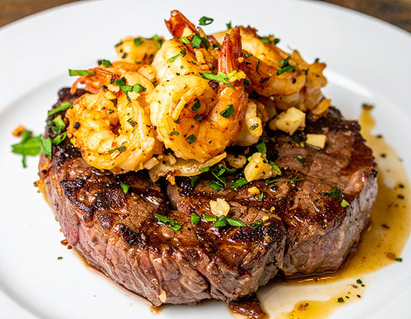 Ribeye + Garlic Shrimp = Chaos Combo
